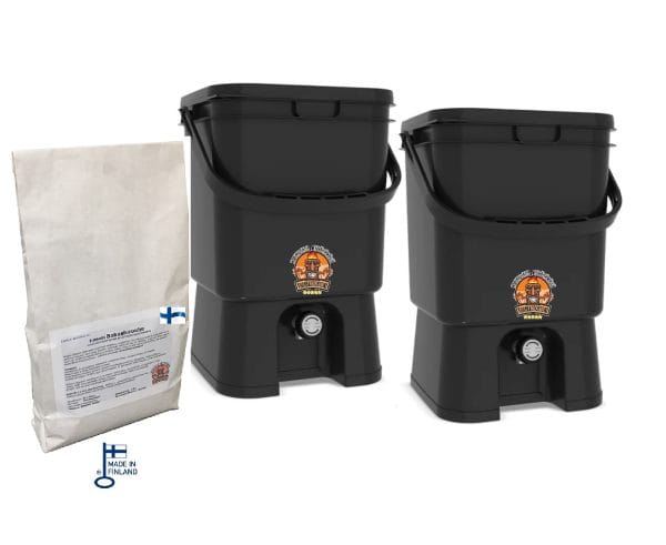 Bokashi Startkit med 2kg torrt Bokashiströ - Black Mocca