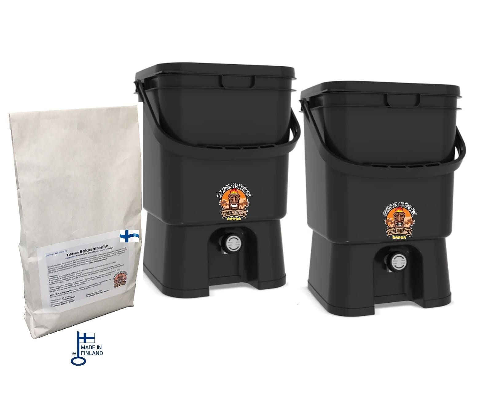 Bokashi Startkit med 2kg torrt Bokashiströ - Black Mocca