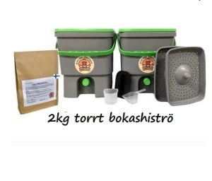 Bokashi Startkit med 2kg torrt Bokashiströ