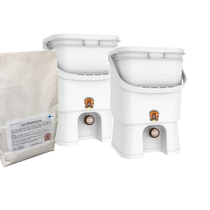 Bokashi Startkit med 2kg torrt Bokashiströ - White Mocca